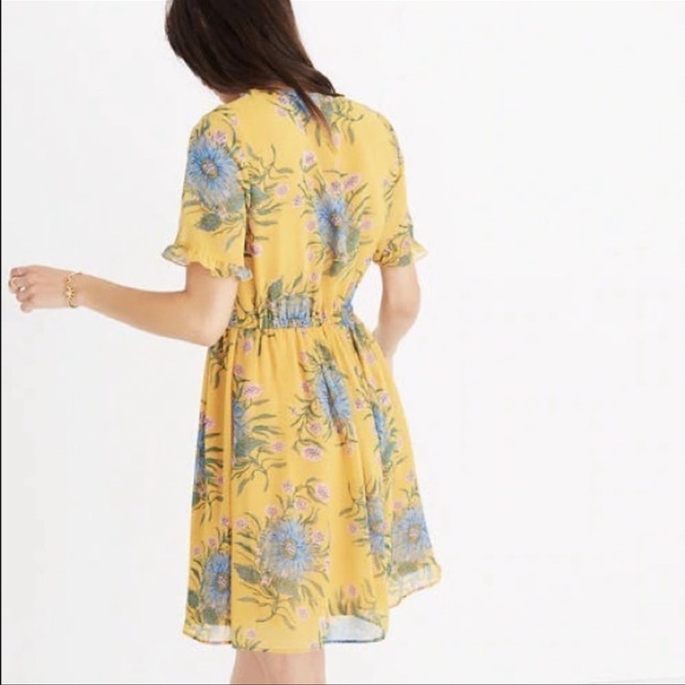 NWT Madewell Sweetgrass Ruffle Sleeve Dress - Picture 3 of 9
